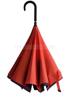 Фото Эффектный синий зонт-трость Наизнанку Unit Style с красной подкладкой  (сине-красный)