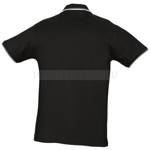 Фото Рубашка поло мужская с контрастной отделкой PRACTICE 270 черная S «Sols»