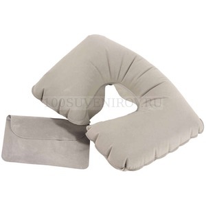 Фото Надувная подушка-подготовник под шею в чехле, серая