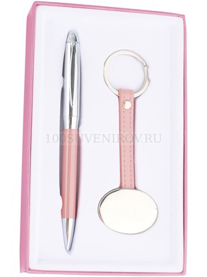 Фото Набор: ручка, брелок (розовый, серебристый)