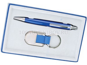 Фото Набор: ручка, брелок (синий)