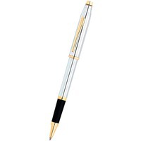 Ручка роллер Cross модель Century II в футляре серебристая с золотом