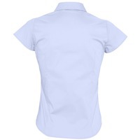 Красивая нарядная рубашка женская с коротким рукавом EXCESS голубая S и теплая одежда