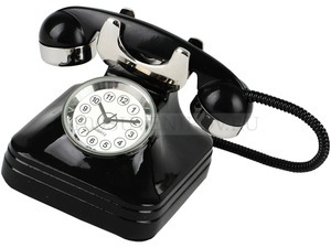 Фото Часы в виде ретро-телефона (черный, серебристый, белый)