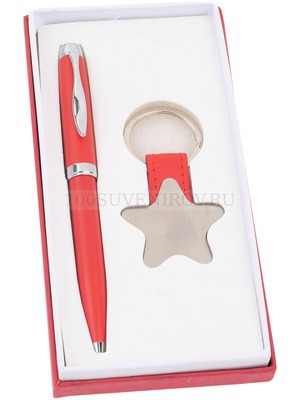 Фото Набор: шариковая ручка, брелок «Звезда» (красный, серебристый)