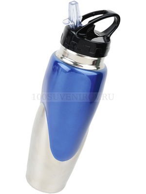 Фото Спортивная бутылка на 800 мл (синий, серебристый)