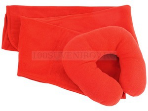 Фото Набор для путешествий с комфортом: плед и подушка под голову в чехле (красный)