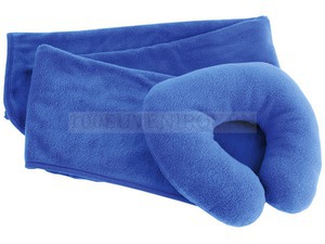 Фото Набор для путешествий с комфортом: плед и подушка под голову в чехле (синий)