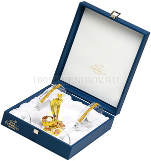 Фото Набор бокалов для шампанского вместе с символом года «За успех» (золотистый,прозрачный)