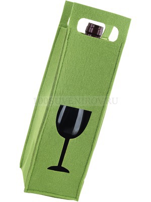 Фото Декоративный чехол для бутылки вина (зеленый)