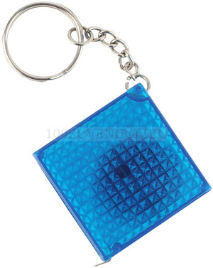 Фото Брелок-рулетка из светоотражающего материала, 1 м (синий, серебристый)