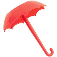 Подставка красная из пластика для канцелярских принадлежностей в форме зонтика
