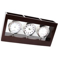 Погодная станция "Трилогия": часы, термометр, гигрометр с отделениями для канцелярских принадлежностей