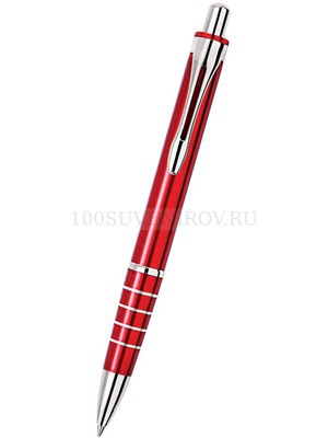 Фото Набор «Райт»: ручка шариковая, карандаш в футляре (красный, серебристый)