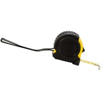 Рулетка с фиксатором и клипсой для ремня, 5 м., черный/желтый