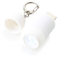 Мини-фонарь с зарядкой от USB, белый/серебристый