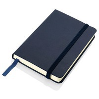Записная книжка на 80 страниц с застежкой, формат А6, темно-синий