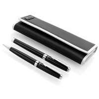 Набор ручек "Cherbourg":шариковая ручка, роллер и чехол для 2 ручек, черный