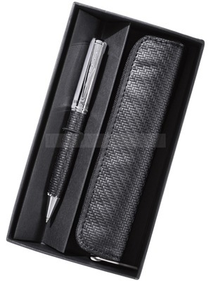 Фото Набор "Aix Provance": шариковая ручка и футляр (черный,серебристый)