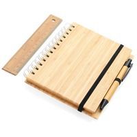 Бамбуковый набор: блокнот А5, ручка, линейка