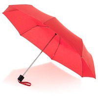 Зонт складной механический, 3 сложения, красный/черный