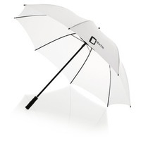 Зонт-трость полуавтоматический, белый/черный
