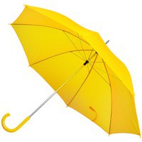 Зонт-трость с пластиковой ручкой нейлон D=103 см  / шелкография, желтый