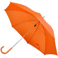 Зонт-трость с пластиковой ручкой нейлон D=103 см  / шелкография, оранжевый