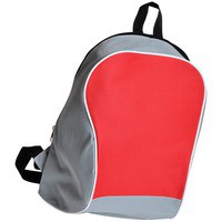 Промо-рюкзак, красный с серым, 30х14х38 см, нейлон/ шелкография