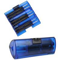 Набор универсальный отверток; синий; 9,5х4х4 см; пластик, металл и набор универсальный
