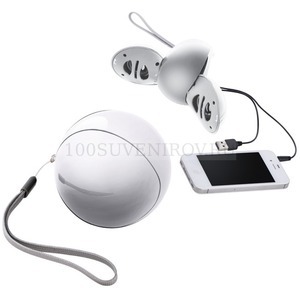 Фото Портативные аудио колонки для смартфона,белые,D=7,8см,пластик (белый)