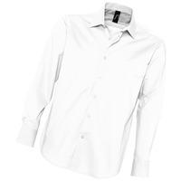 Рубашка"Brighton", белый_S, 97% хлопок, 3% эластан, 140г/м2