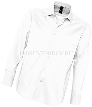 Фото Рубашка"Brighton", белый_S, 97% хлопок, 3% эластан, 140г/м2