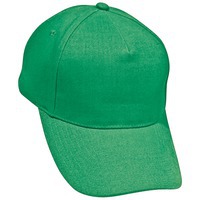 Бейсболка "Стандарт", 5 клиньев, металлическая застежка; ярко-зеленый; 100% хлопок; плотность 180 г/м2, ярко-зелёный