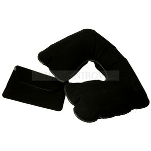 Фото Надувная подушка под шею в чехле, черная