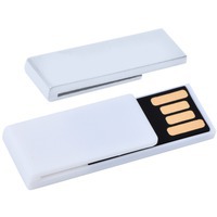USB flash-карта Clip (8Гб),белая,3,8х1,2х0,5см,пластик