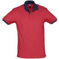 Рубашка поло Prince 190, красная с темно-синим L
