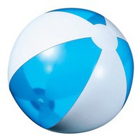 Мяч надувной пляжный, синий прозрачный/белый