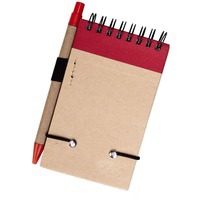 Блокнот на кольцах, Eco note с ручкой, красный