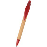 Фото Ручка шариковая Листок натуральная-красная