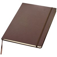 Книжка записная коричневая на 80 страниц с застежкой, формат А4