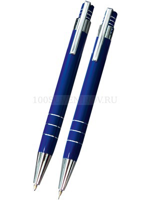 Фото Набор «Эльба»: ручка шариковая, механический карандаш в футляре синий