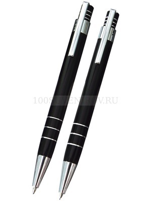 Фото Набор «Эльба»: ручка шариковая, механический карандаш в футляре черный