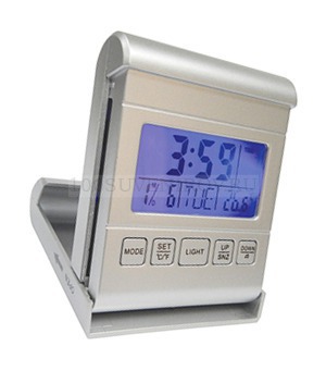 Фото Часы складные с датой и термометром (серебристый)