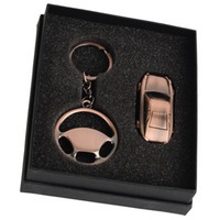Набор: брелок «Руль», флеш-карта USB 2.0 на 4 Gb в форме автомобиля и корпоративный подарок на 23 февраля