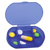 Пластиковый футляр для таблеток и витаминов (таблетница), 3 отделения, 6 х 3,5 х 1,2 см