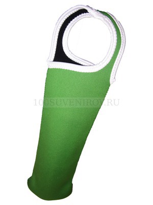 Фото Декоративный чехол для бутылки вина (зеленый, белый)