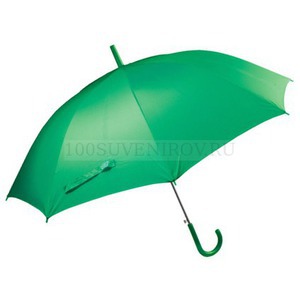 Фото Большой зонт-трость ЯРКОСТЬ с пластиковой ручкой, полуавтомат, d100 х 82,5 см (зеленый)