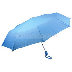 Фото Складной зонт голубой из полиэстера автоматический