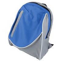 Рюкзак с 1 отделением и карманом на молнии, синий/серый